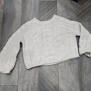 Universal Thread Cream Cropped Cable Knit Sweater